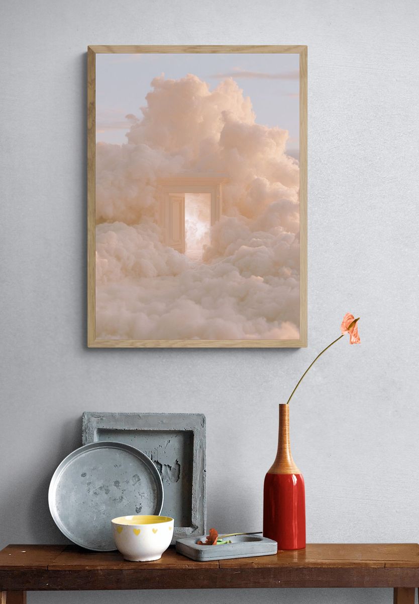 Cloud Doorway Surrealism Print. — room view 3