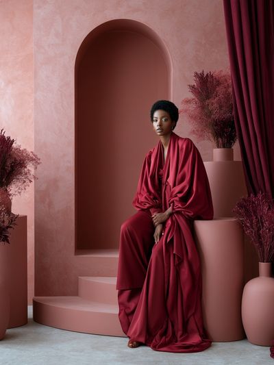 Crimson Elegance Fashion Poster.
