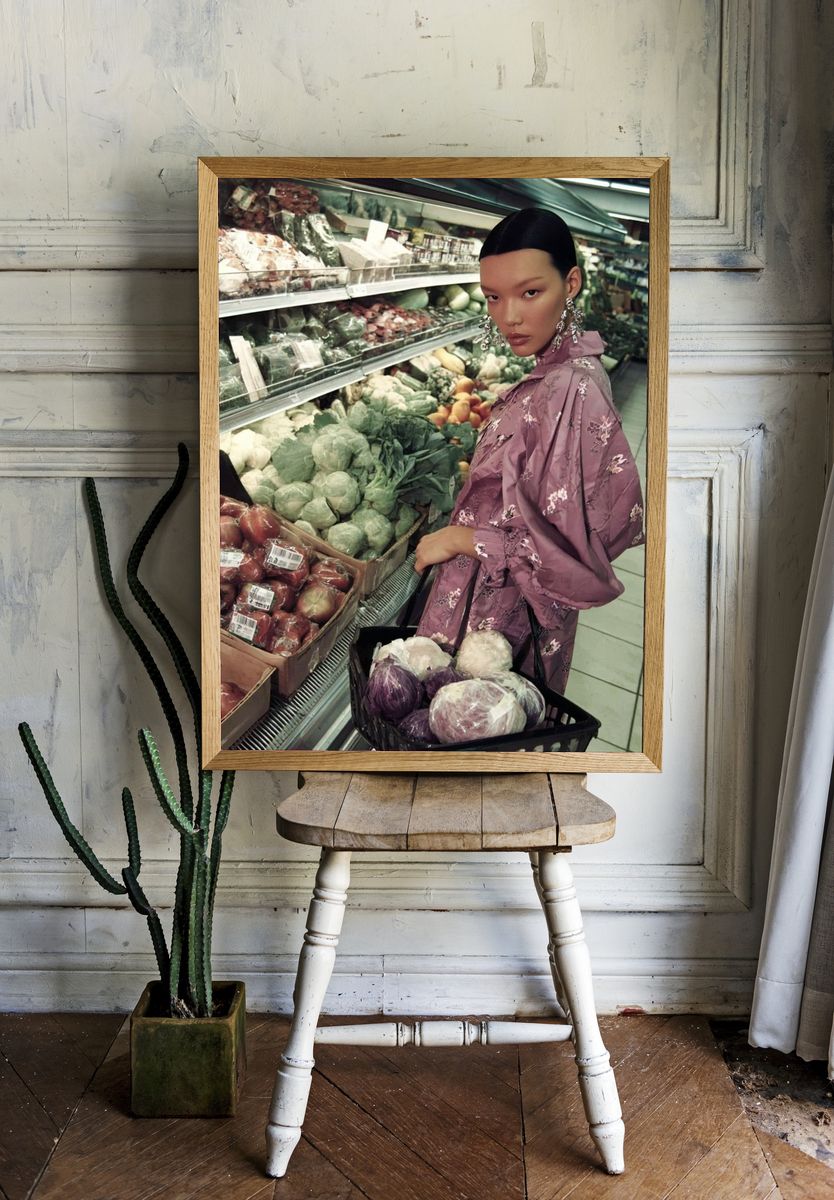 Fashion Model in Grocery Aisle Poster. room preview
