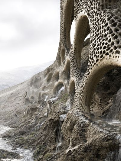 Surreal Stone Canyon Print. poster