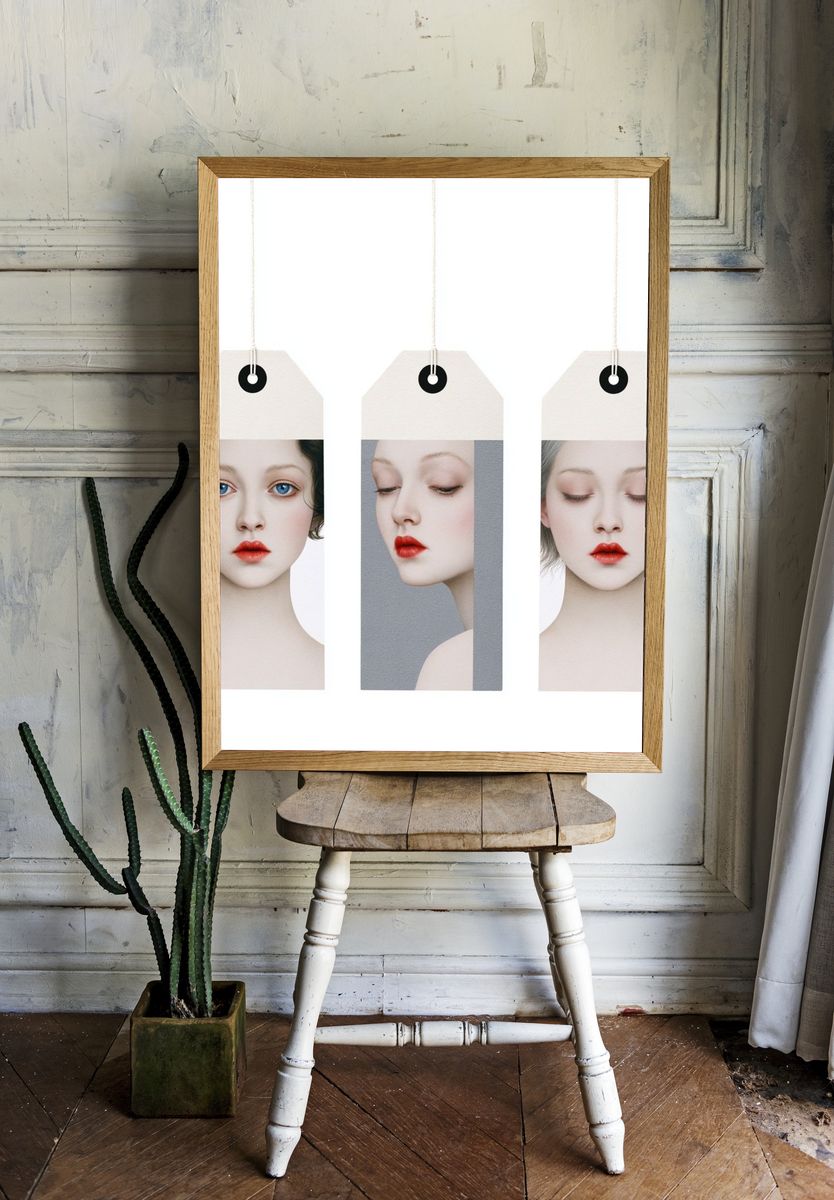 Minimalist Fashion Portrait Tags Poster. — room view 1