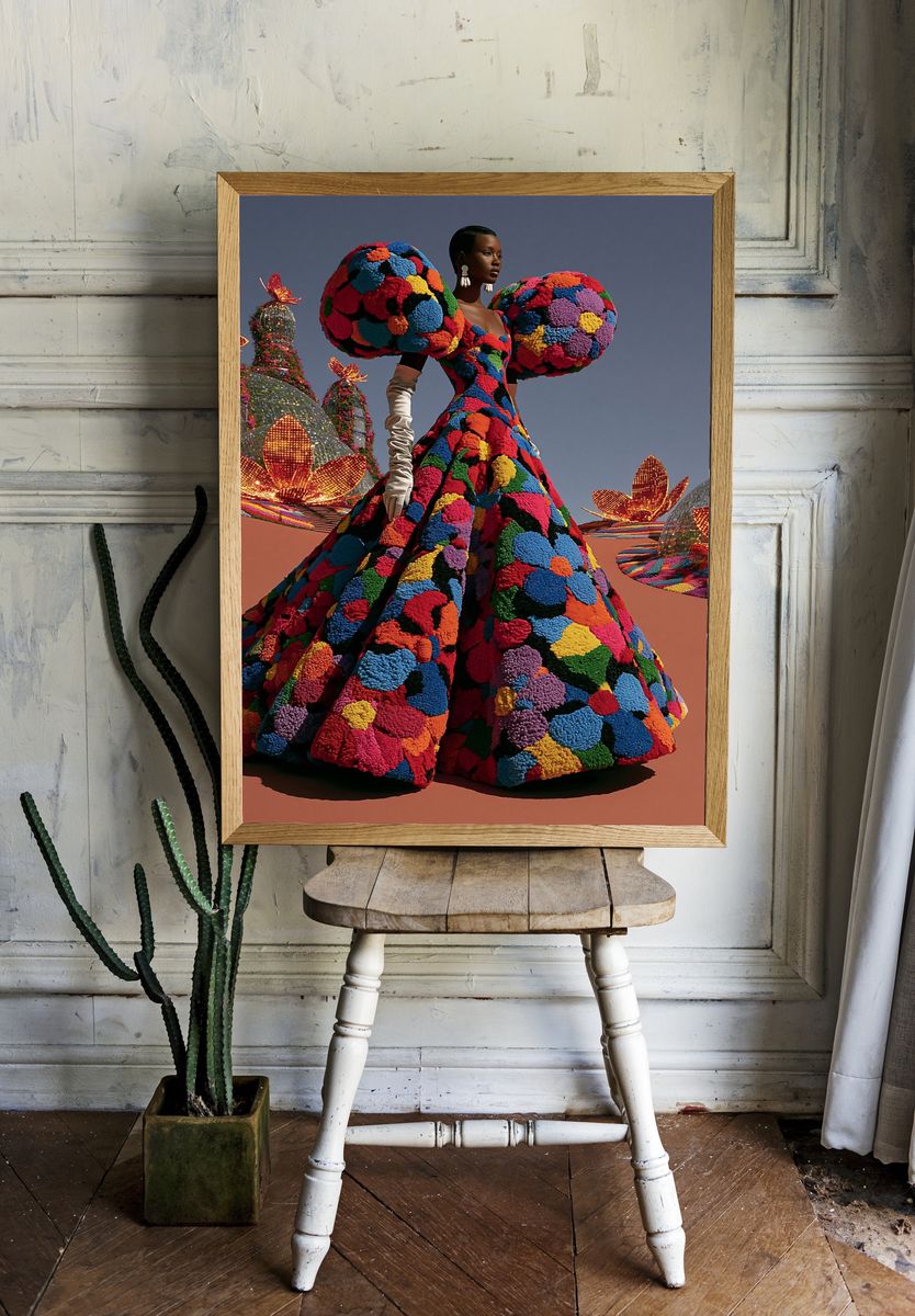 Avant-Garde Fashion Portrait Print. room preview