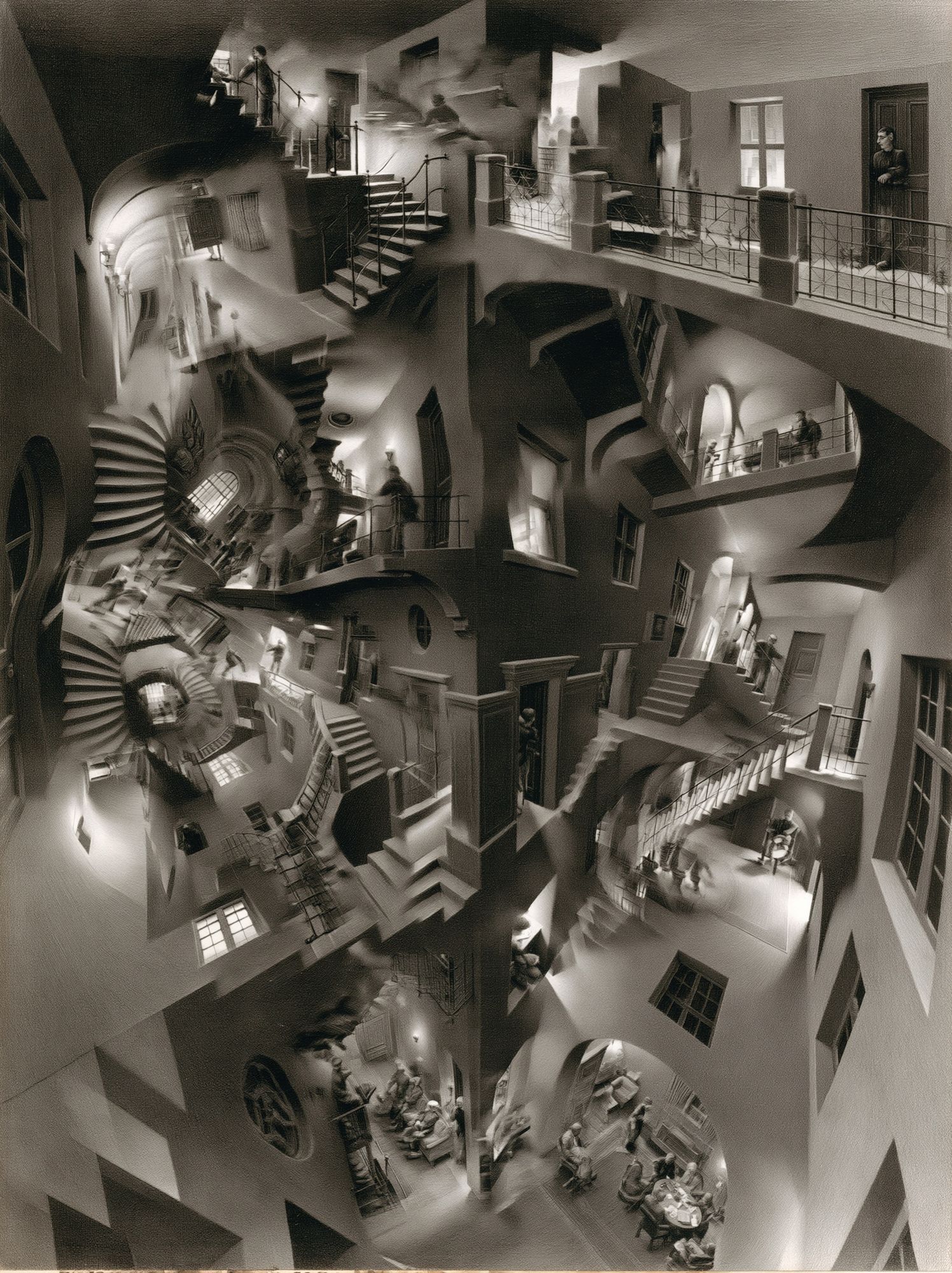 Impossible Staircase Surrealism Print. poster detail