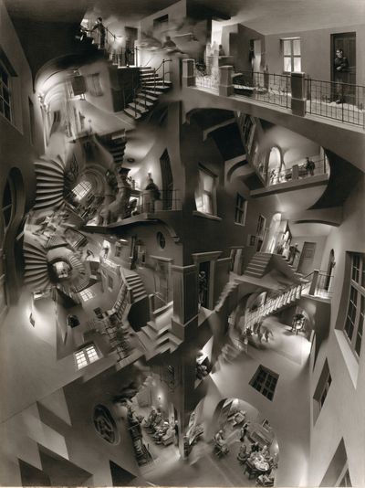 Impossible Staircase Surrealism Print. poster