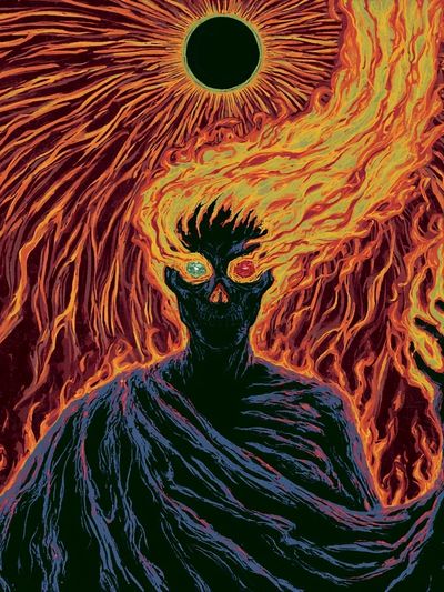 Infernal Eclipse Surrealism Poster.