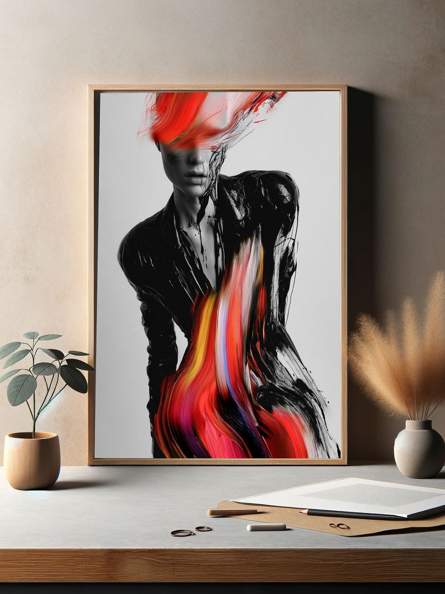 Abstract Fashion Figure Poster. — room view 2