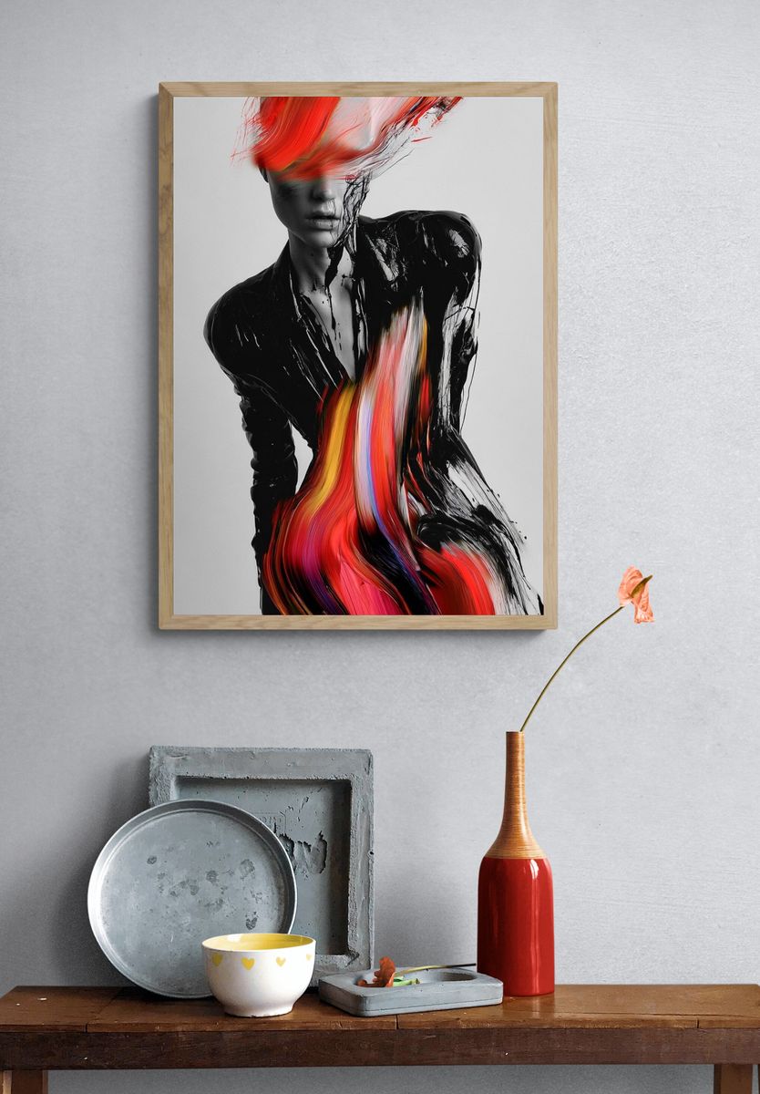Abstract Fashion Figure Poster. — room view 3