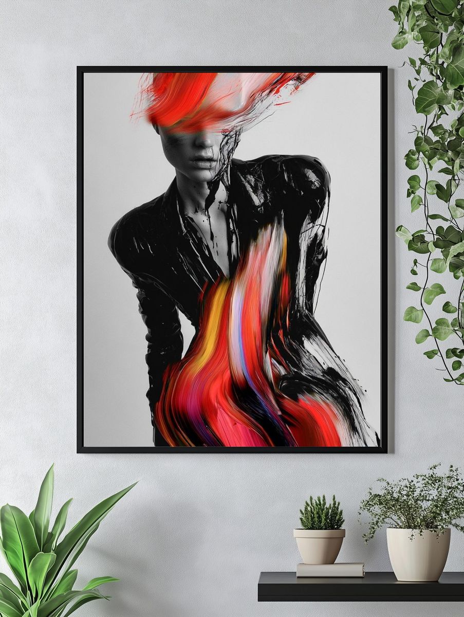 Abstract Fashion Figure Poster. — room view 4