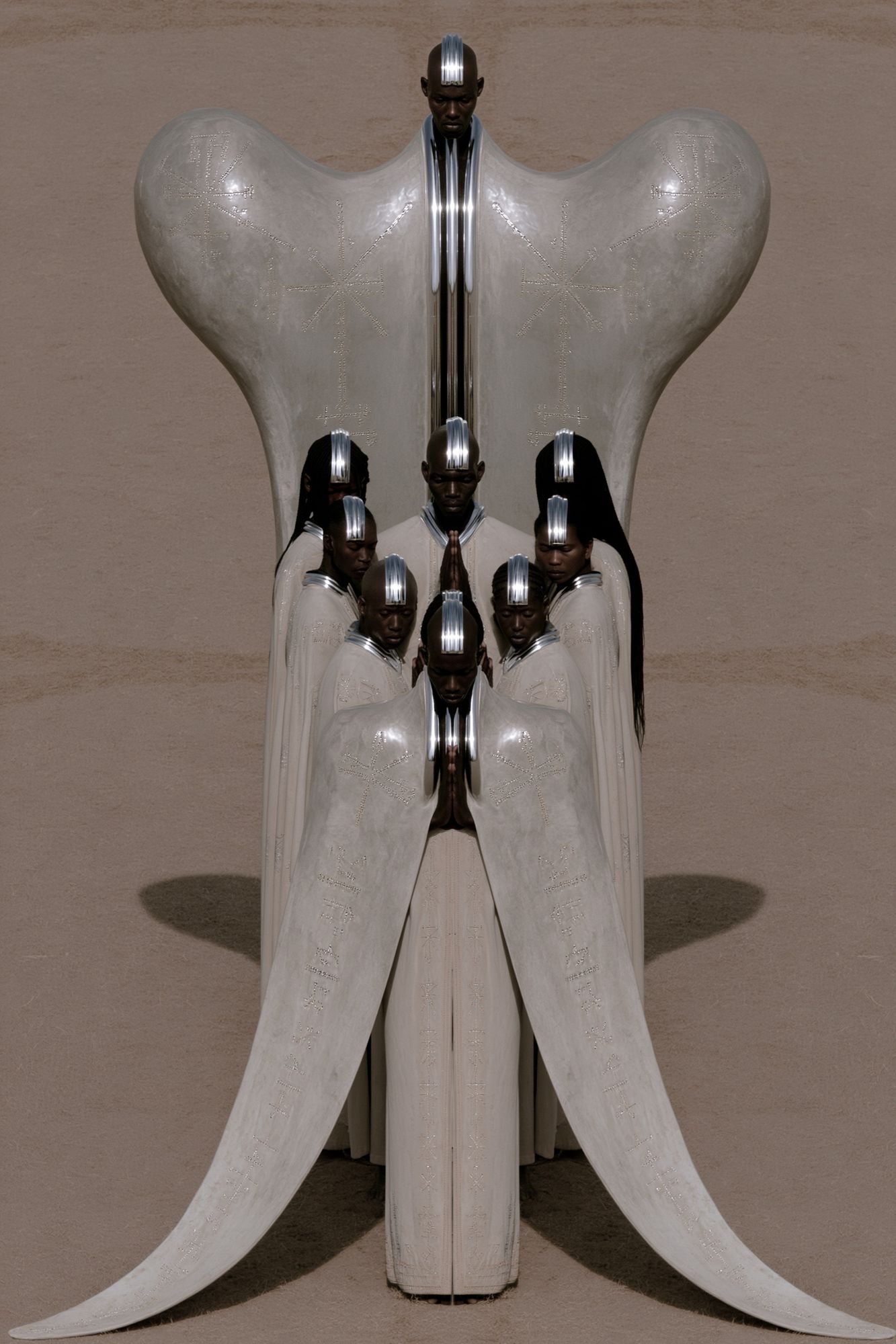 Surreal Fashion Totem Print. poster detail