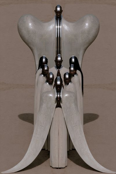 Surreal Fashion Totem Print. poster