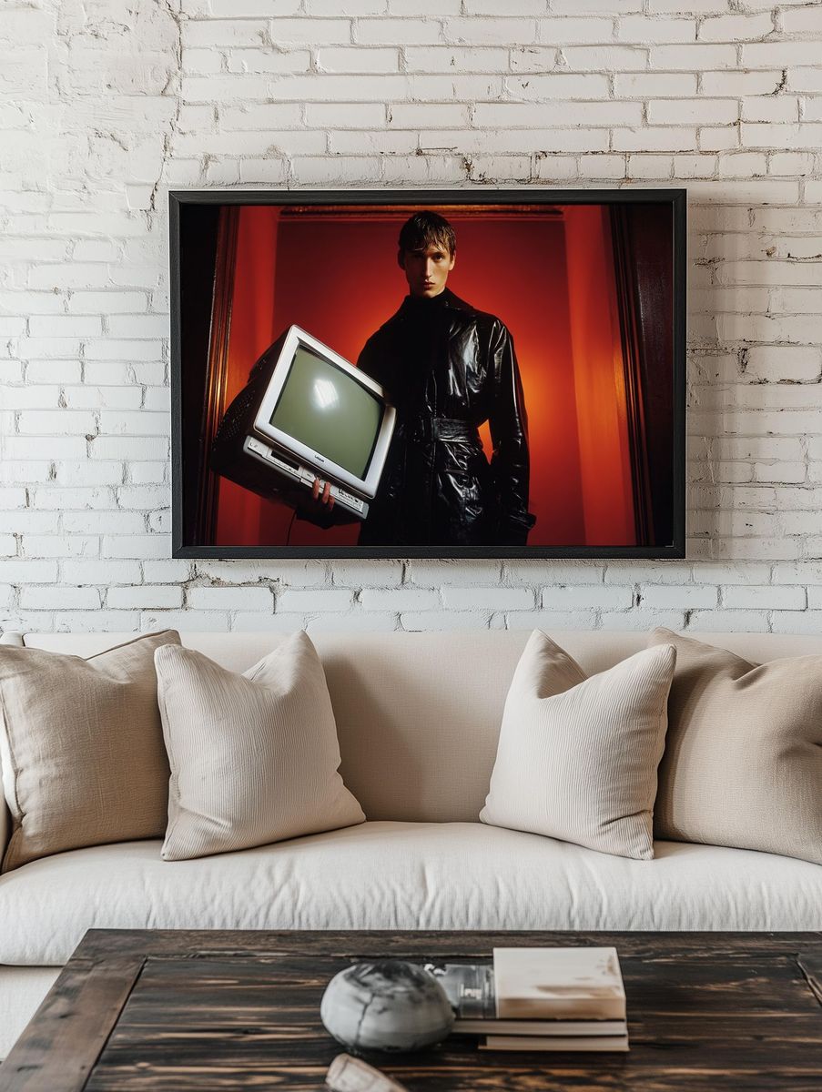 Red Fashion Portrait Poster room preview
