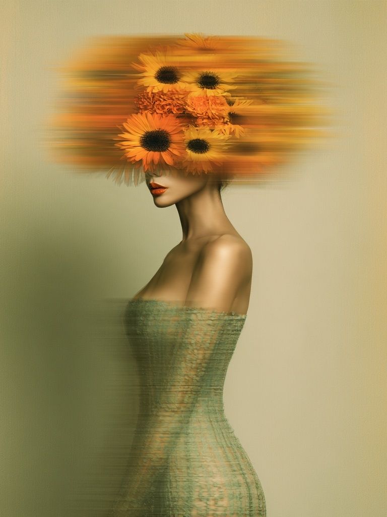 Sunflower Muse Fashion Print. poster — fashion art