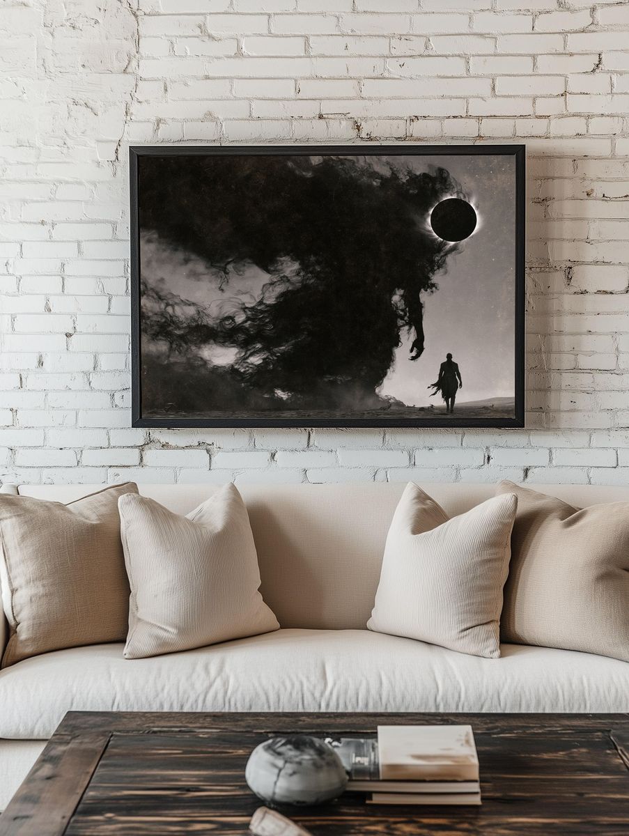 Eclipse Wanderer Surrealism Poster. room preview