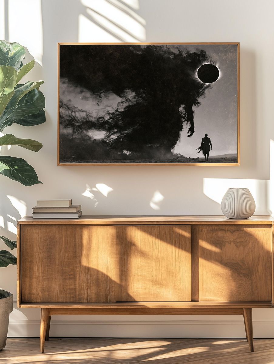 Eclipse Wanderer Surrealism Poster. — room view 3
