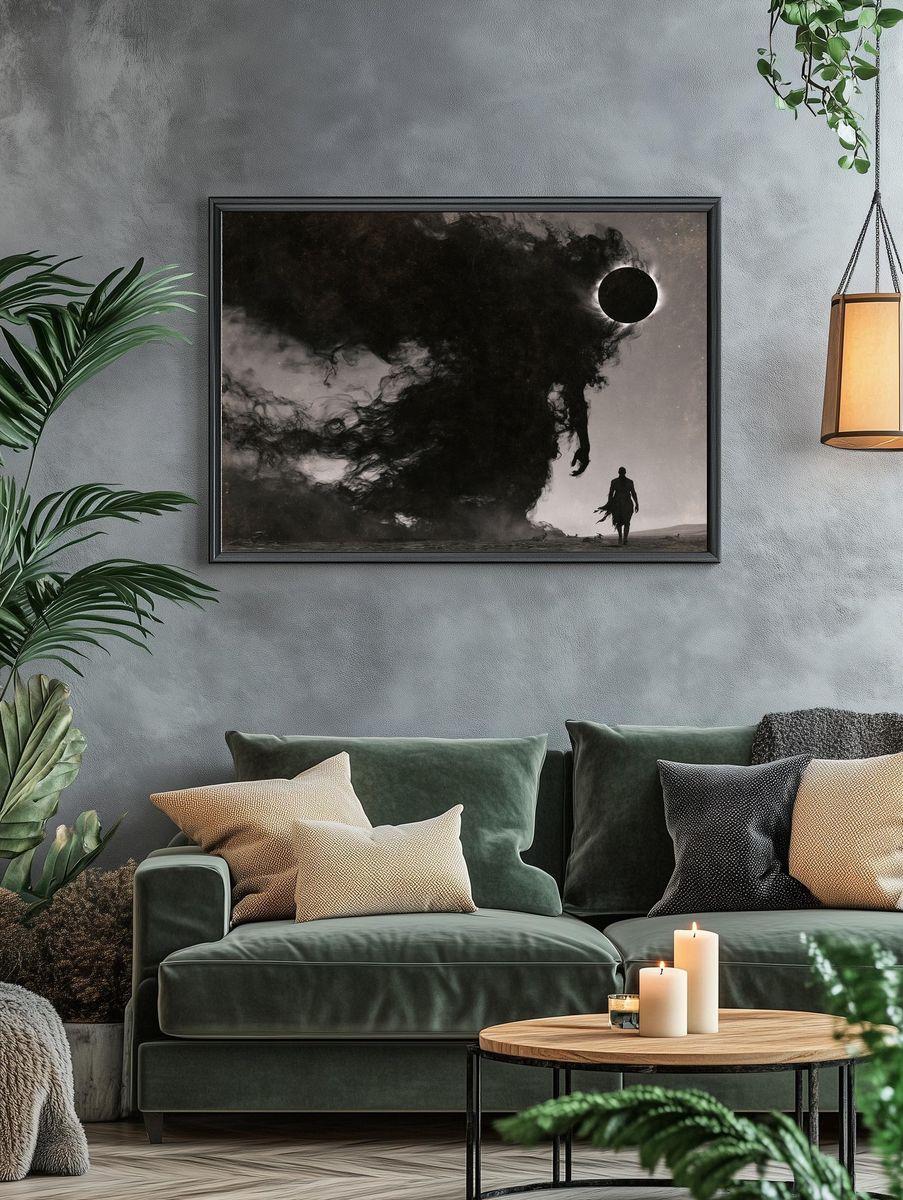 Eclipse Wanderer Surrealism Poster. — room view 4