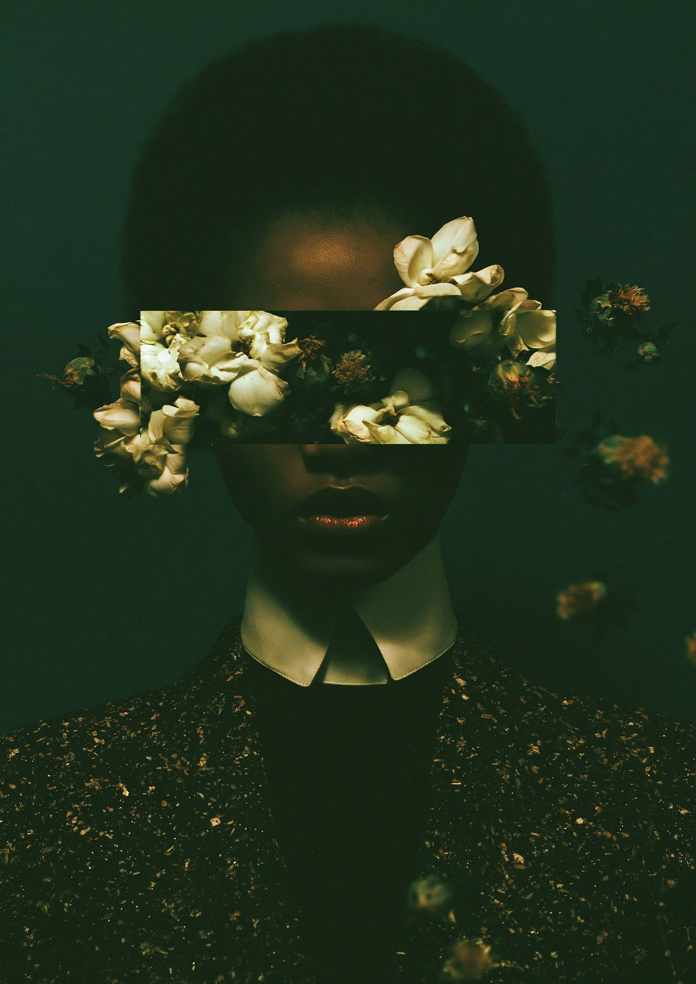 Floral Portrait Surrealism Print. poster detail