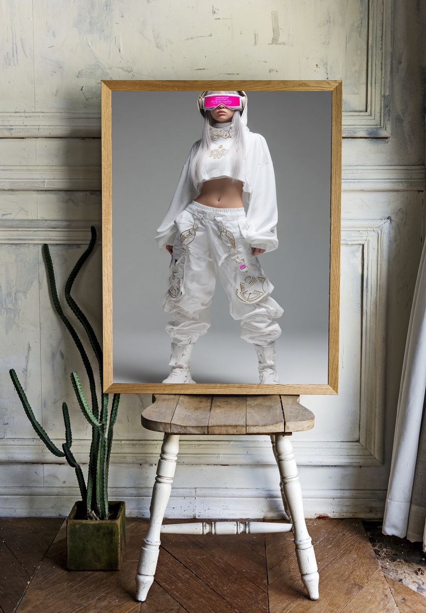 Cyberpunk Fashion Portrait Poster. room preview