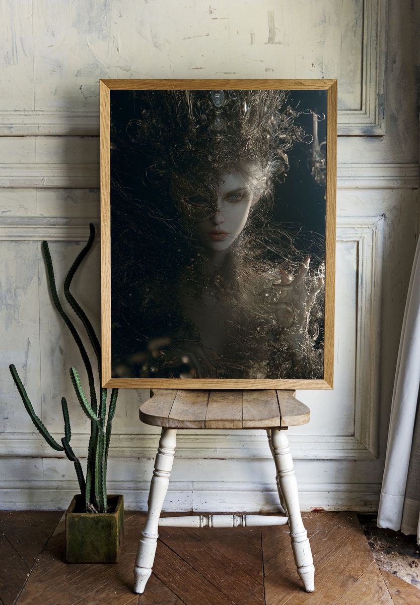 Dark Surreal Portrait Print. — room view 1