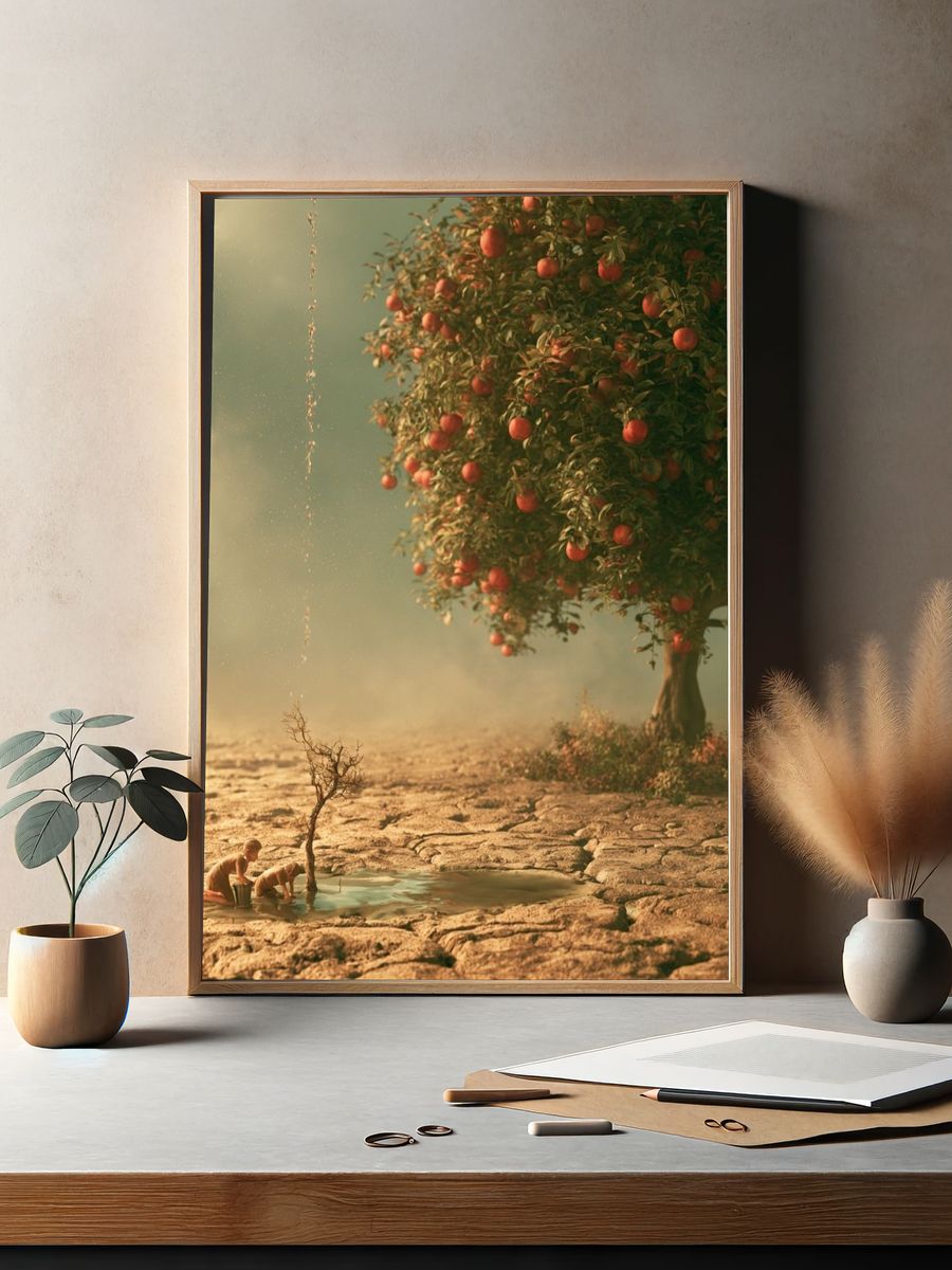 Surreal Apple Tree Dreamscape Print. — room view 2
