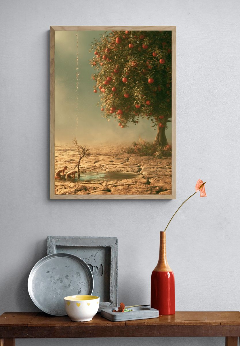 Surreal Apple Tree Dreamscape Print. — room view 3