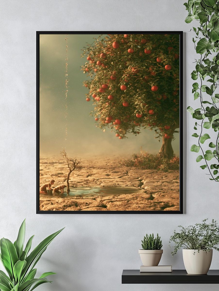 Surreal Apple Tree Dreamscape Print. — room view 4