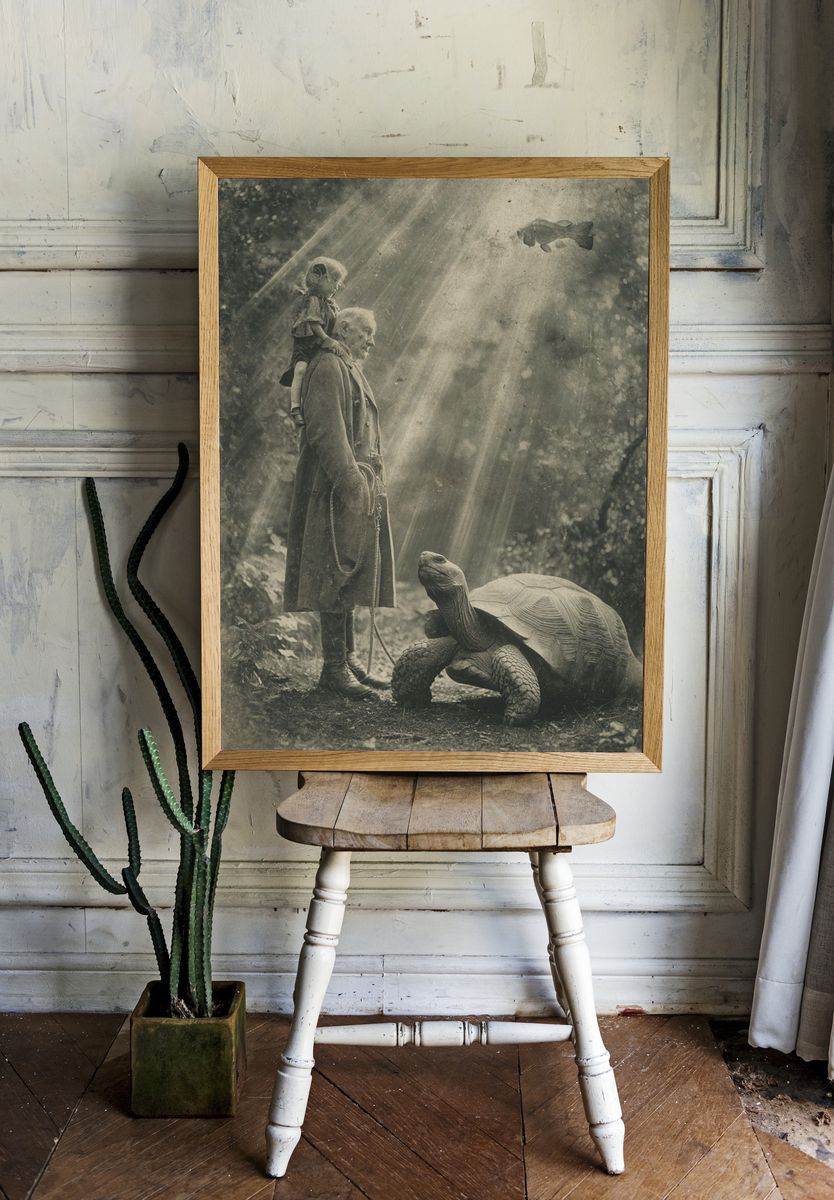 Surreal Forest Encounter Print. room preview