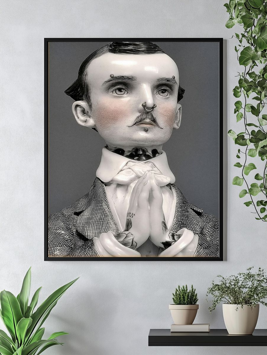 Surreal Victorian Portrait Print. — room view 4