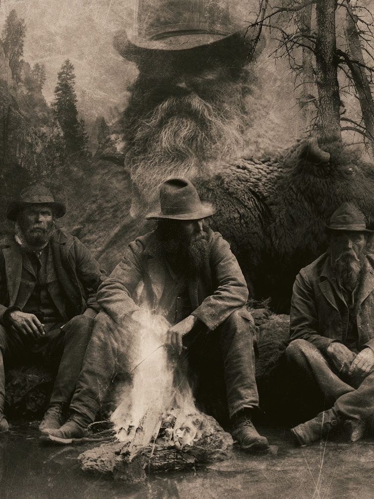 Wilderness Campfire Surrealism Print. poster — fine-art art