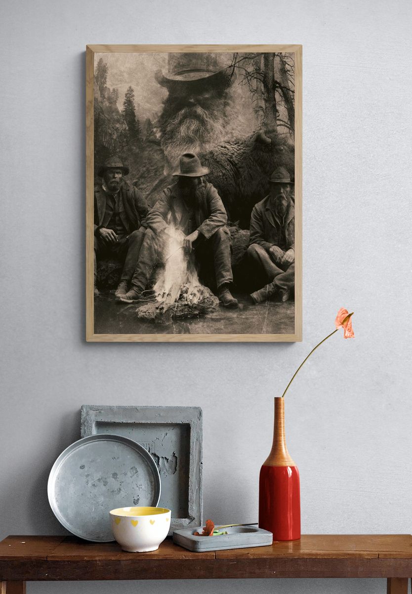 Wilderness Campfire Surrealism Print. — room view 3