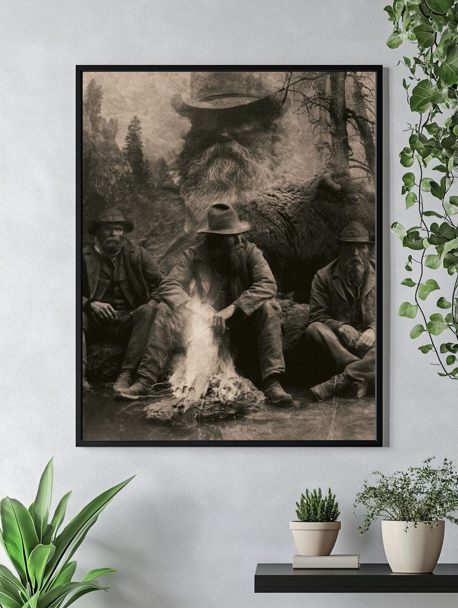 Wilderness Campfire Surrealism Print. — room view 4