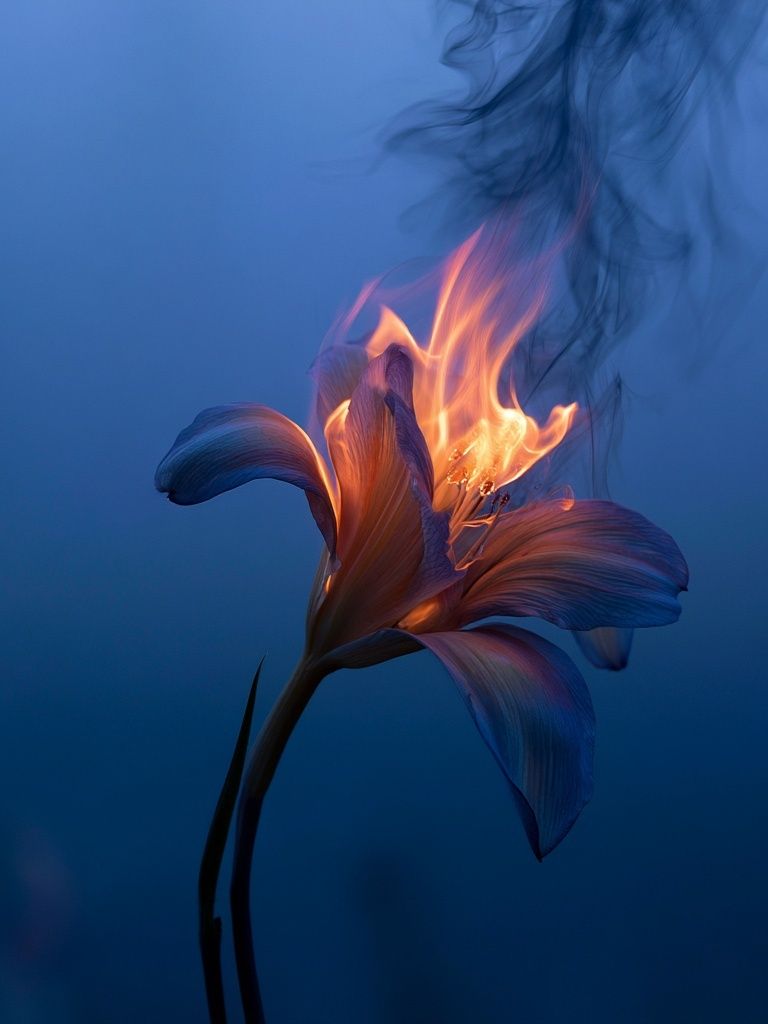Burning Lily Surrealism Print. poster detail