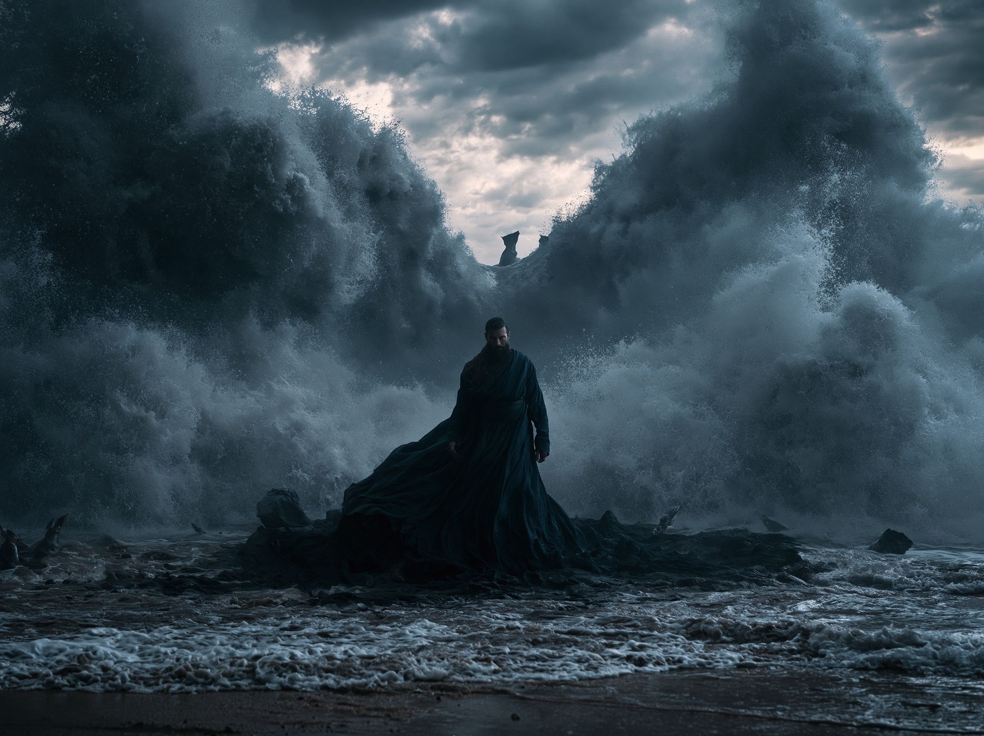 Stormy Sea Figure — Surreal Print. poster detail