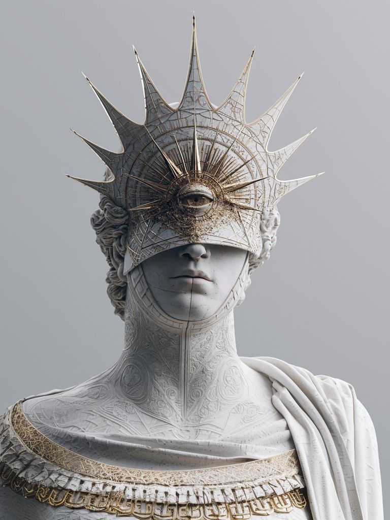 Celestial Marble Bust Surrealism Print. poster detail