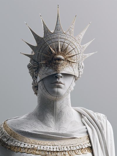 Celestial Marble Bust Surrealism Print.