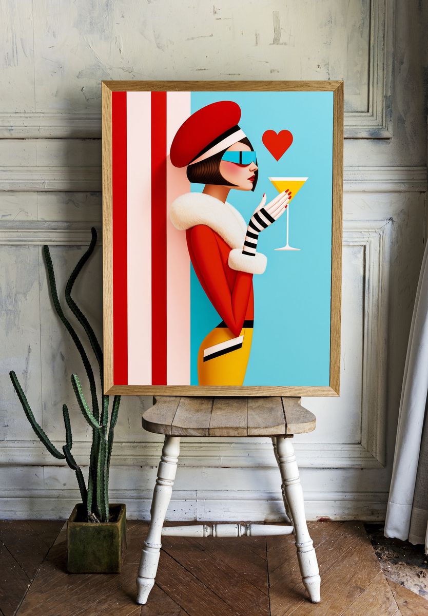 Cocktail Fashion Portrait Print. — room view 1