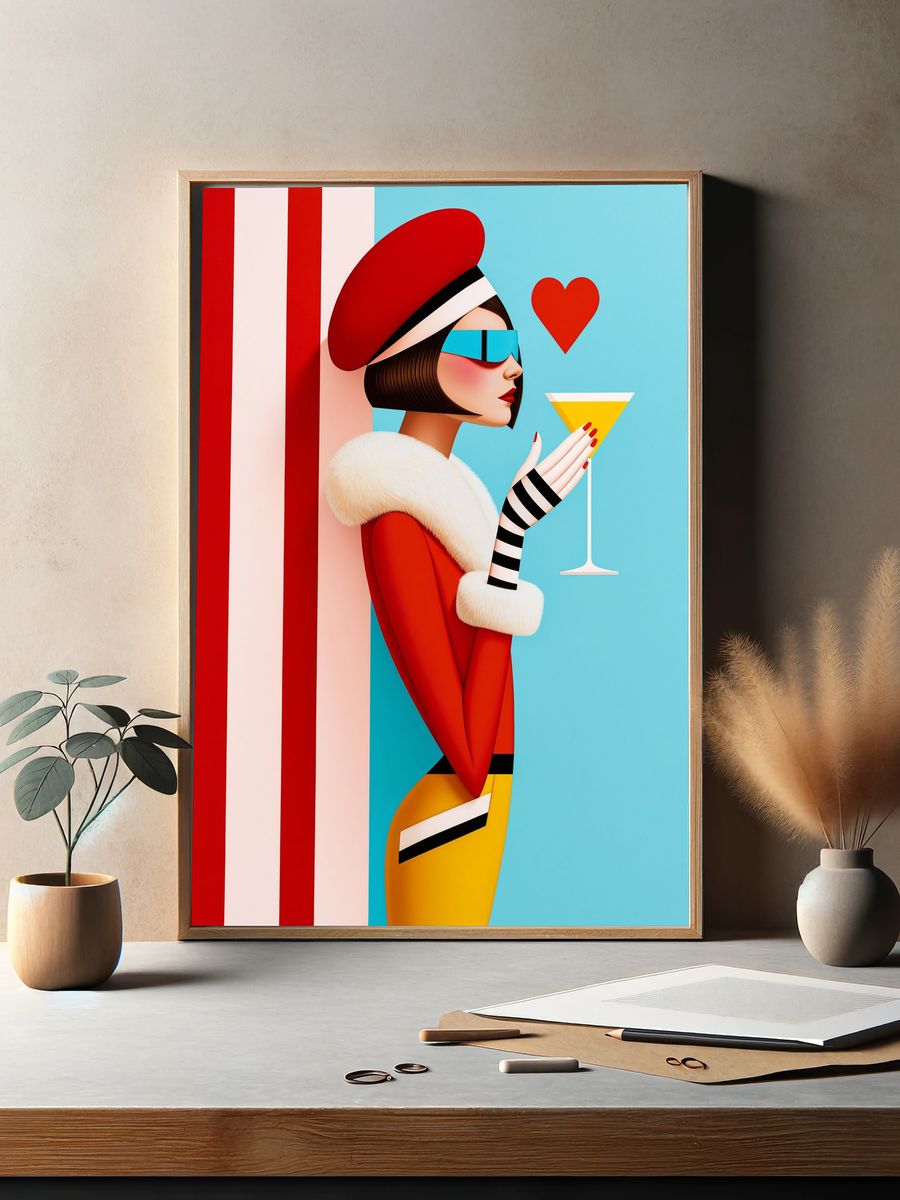 Cocktail Fashion Portrait Print. — room view 2