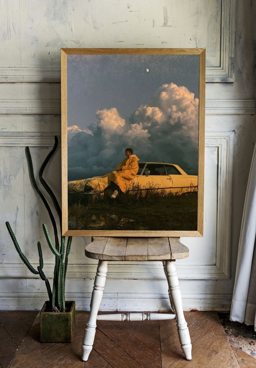 Moonlit Car Dreamscape Poster. — room view 1