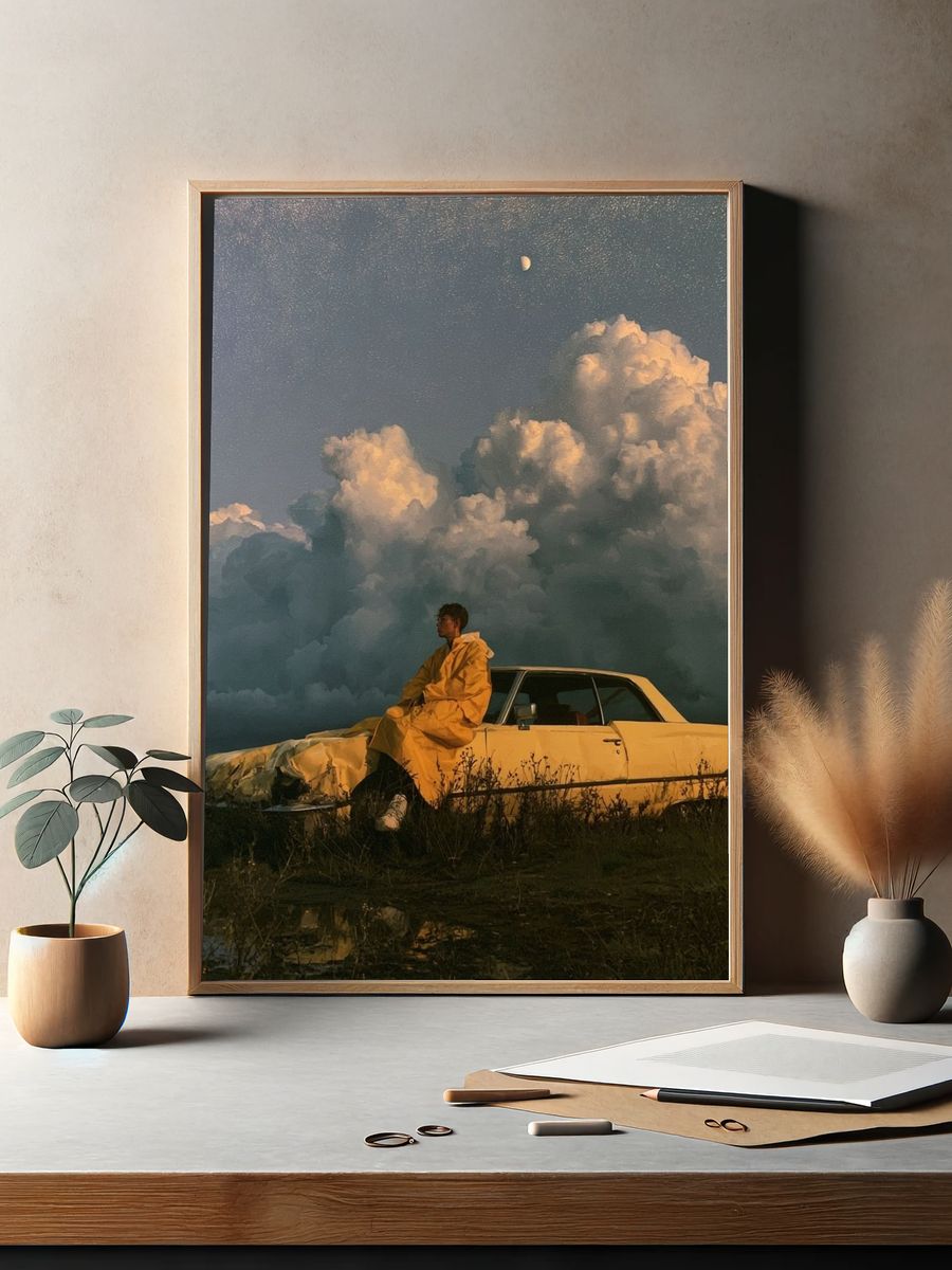Moonlit Car Dreamscape Poster. — room view 2