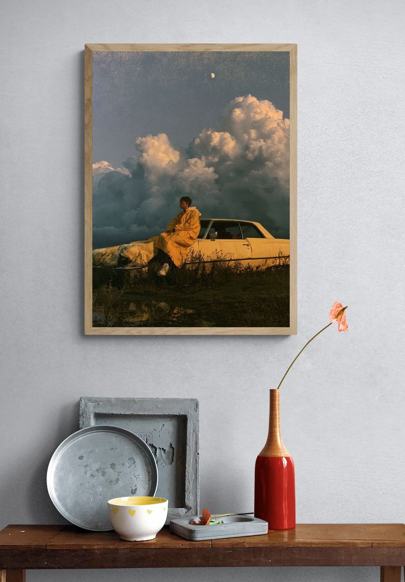 Moonlit Car Dreamscape Poster. — room view 3
