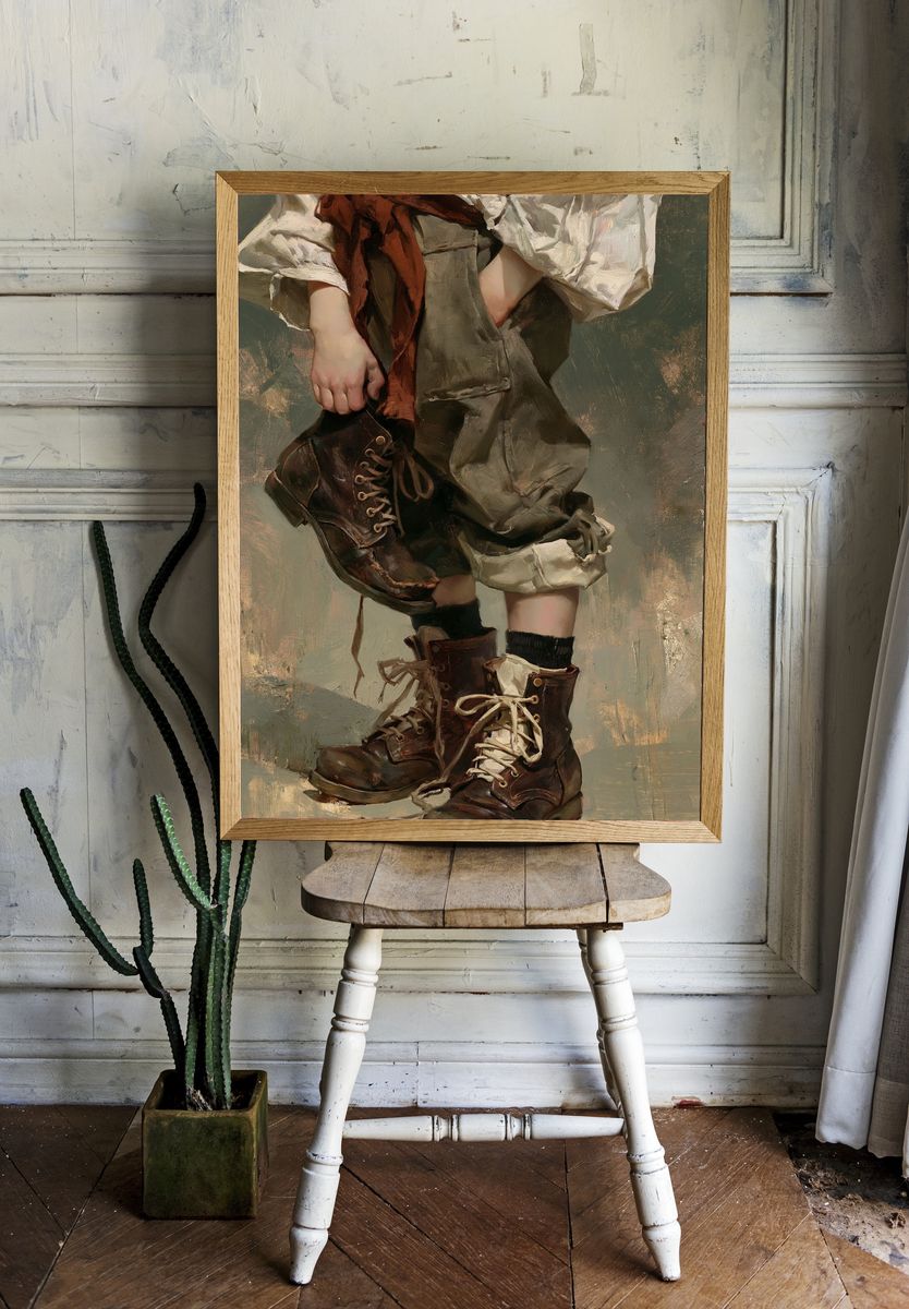Vintage Boots Fashion Poster. — room view 1