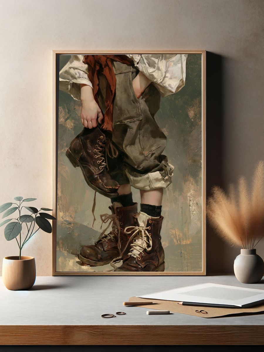 Vintage Boots Fashion Poster. — room view 2