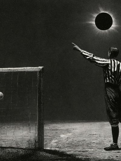 Eclipse Football Surrealism Poster. poster