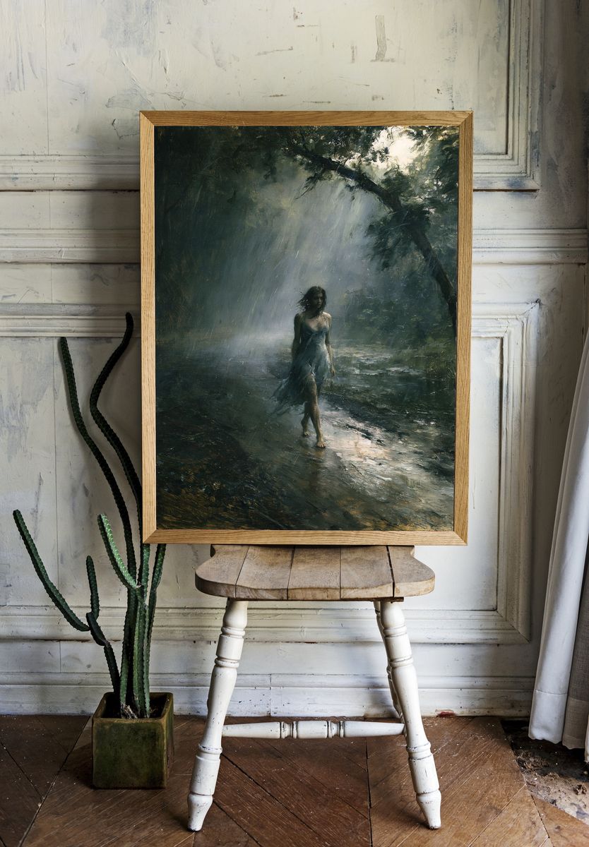 Forest Woman Surrealism Print. — room view 1
