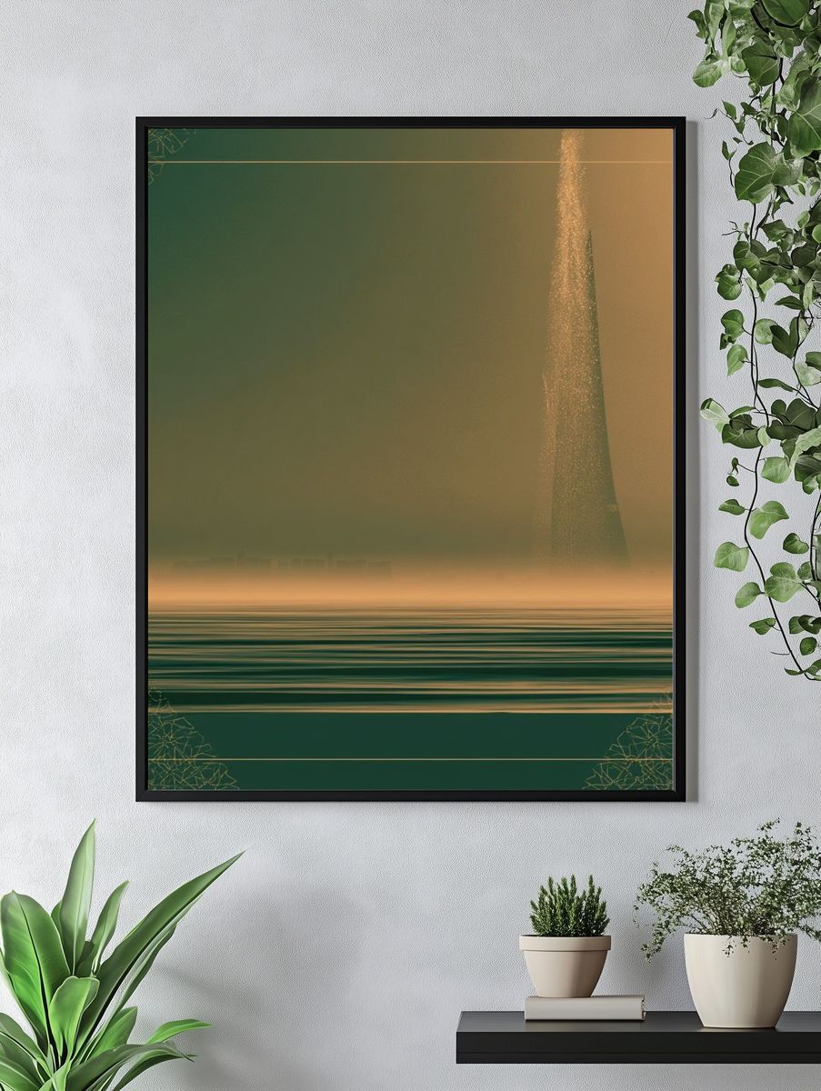 Surreal Emerald Seascape Print. — room view 4