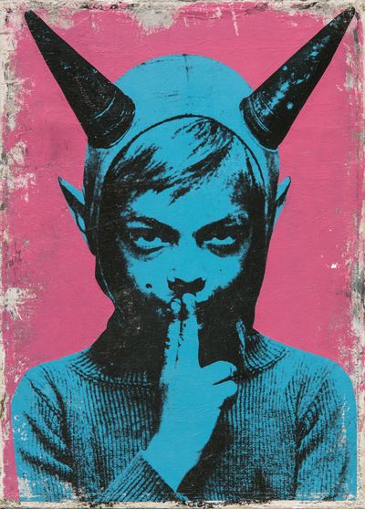 Horned Figure Street Art Poster.