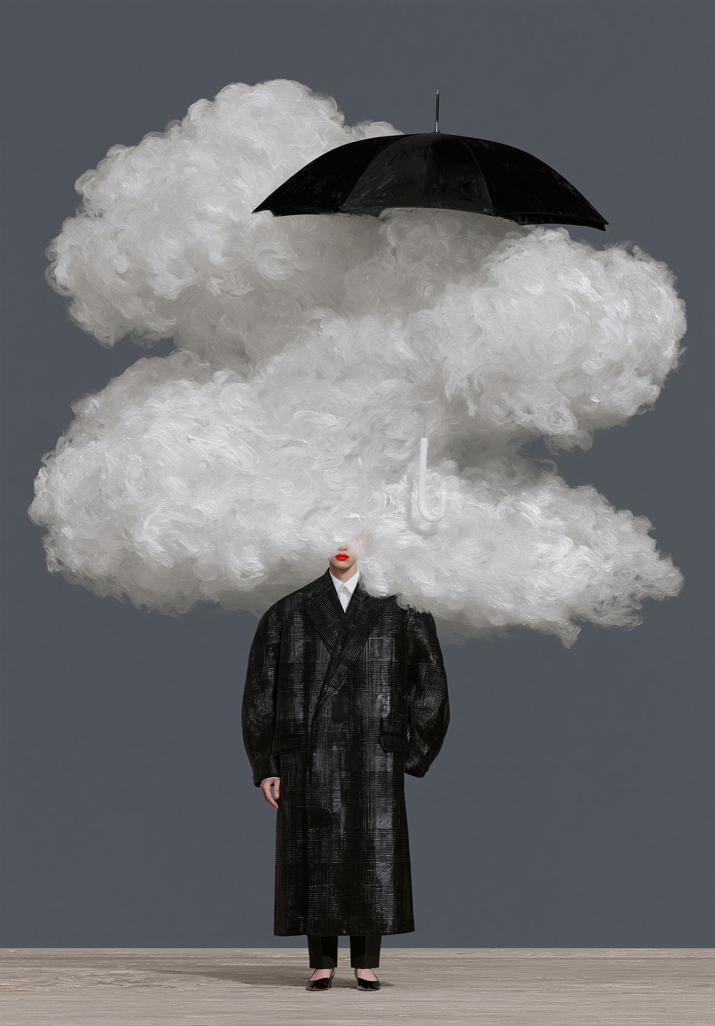 Surreal Fashion Cloud Portrait Print. poster detail