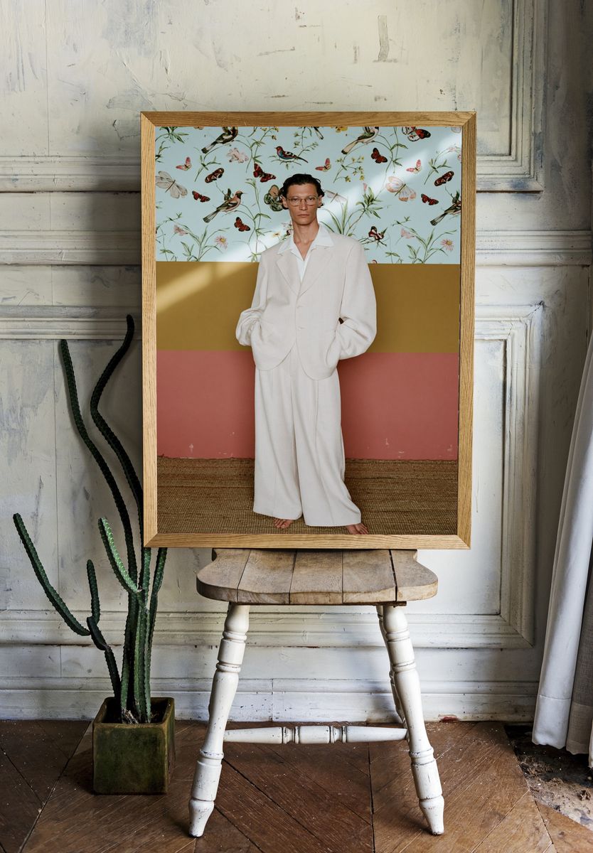 Fashion Portrait in Floral Room Poster. room preview