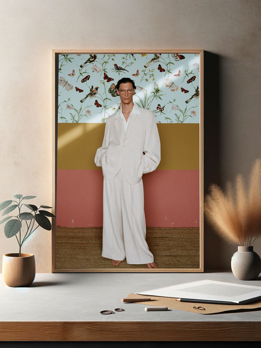 Fashion Portrait in Floral Room Poster. — room view 2