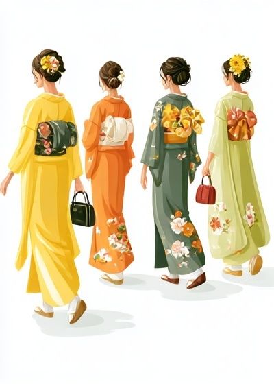 Kimono Fashion Illustration Poster.