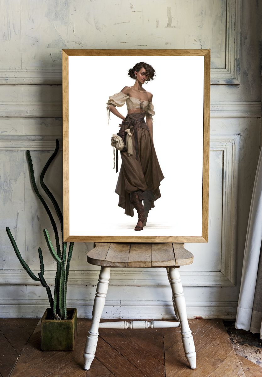 Bohemian Fashion Figure Poster. — room view 1